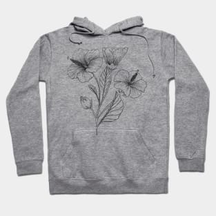 Hibiscus Line Art Hoodie